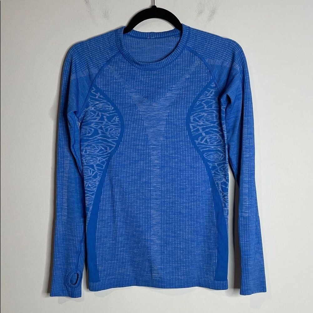 Lululemon Women’s Blue Rest Less Pullover Seamless Long Sleeve Size 4